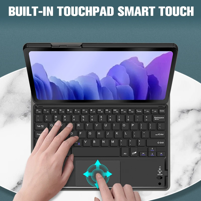 Mousepad Klávesnice obal pre Samsung Galaxy Tab A7 2020,SM-T500 T505 10.4 Stojan Kožený Kryt s Bezdrôtové Dotykový panel Klávesnica