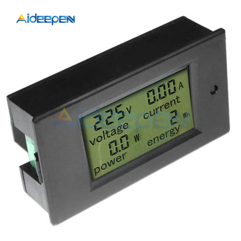 Multimeter Ammeter Voltmeter Wattmeter AC 80-260V 0-100A Digitálny Displej LCD Prúd Napätie Napájania Energie Meter