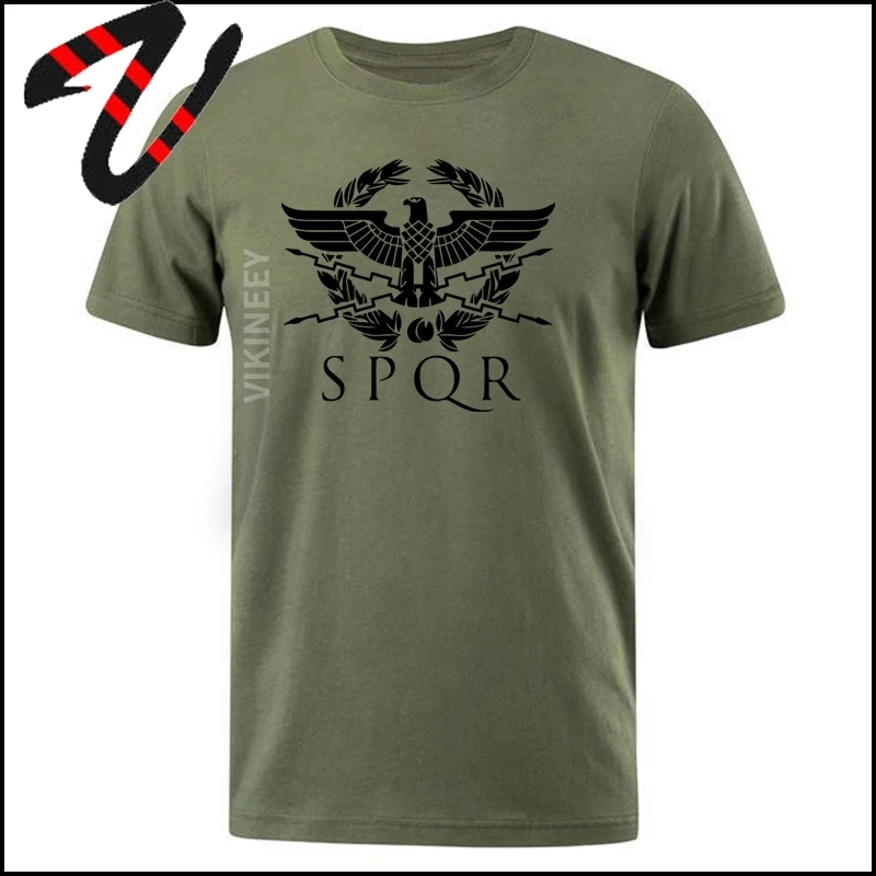 Muži T-Shirts SPQR Rímsky Gladiátor Imperial Golden Eagle Letné T-Shirt Mens Harajuku Mikina T Shirt Bežné Topy Tees Tričko