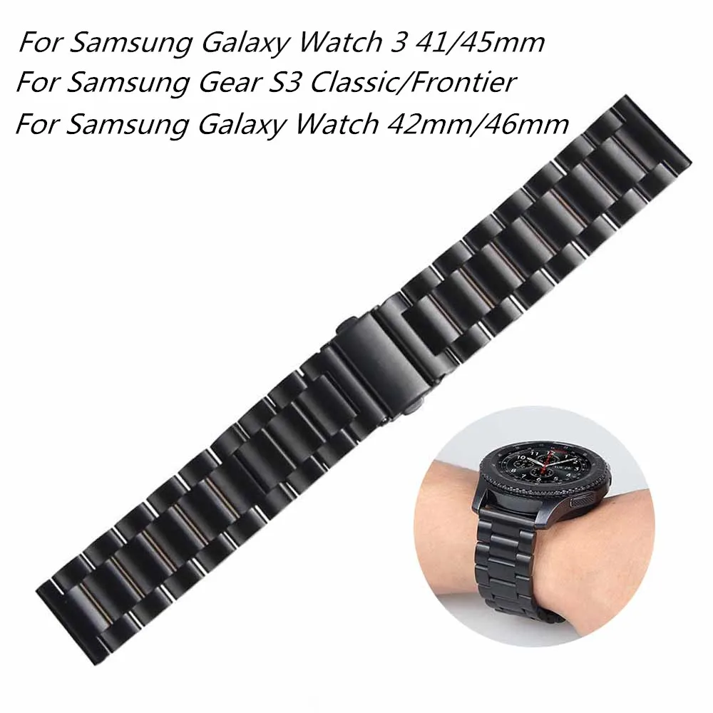 Muži/Ženy Oceľové Hodinky Remienok pre Samsung Galaxy Sledujte 3 41mm 45mm/42mm/46 mm/Active 2 1 Smart Hodinky, Náramok 20 MM/22MM Sledovať Band