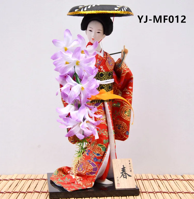 MYBLUE 12 palcový Kawaii Tradičné Japonské Geisha Kimono Bábika Sôch, Japonských Dom Figúrka Domáce Dekorácie Príslušenstvo