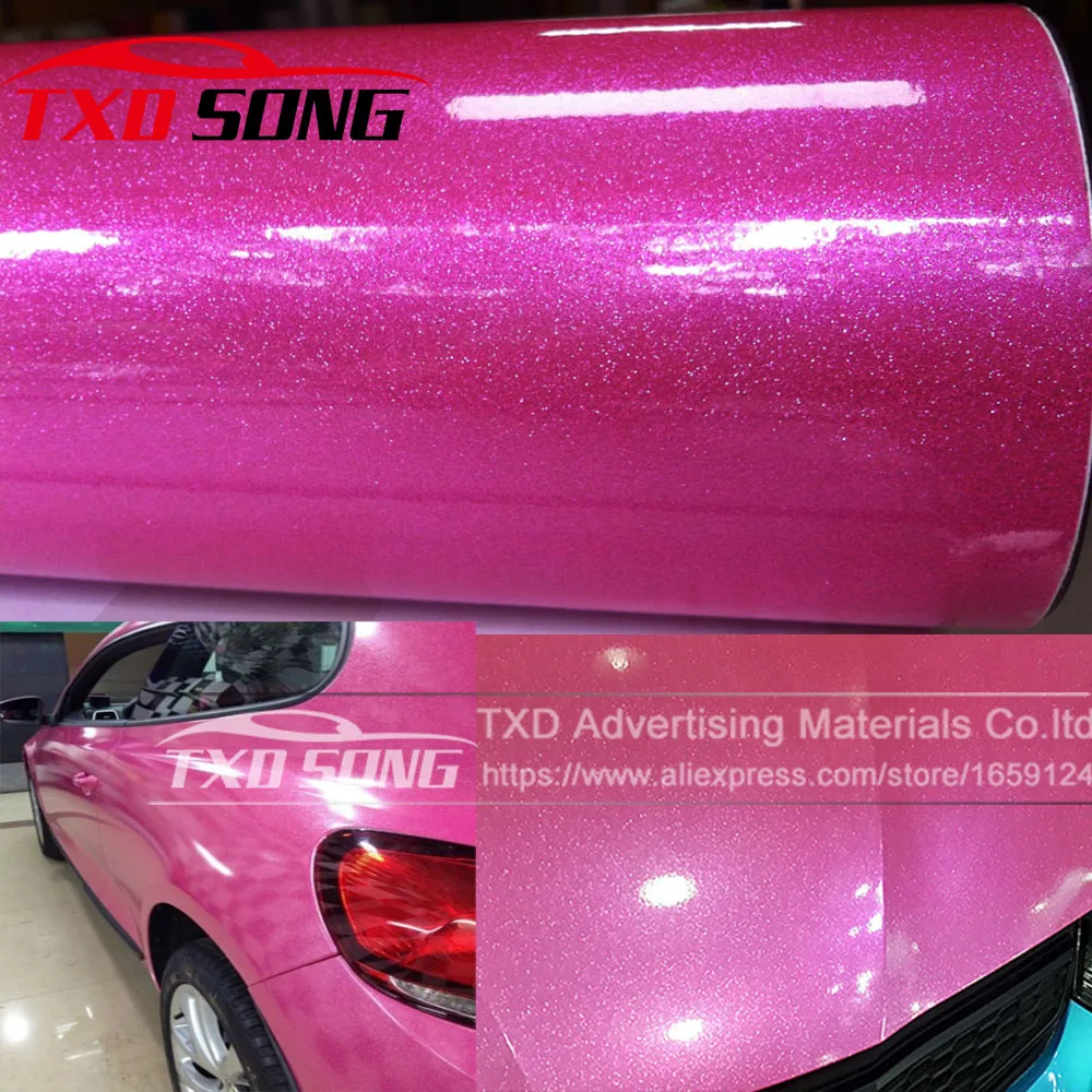 Móda Auto Styling Vysoko Lesklý Diamond Pearl Lesk Ružová Lesklý lesk pearl auto vinylové nálepky s veľkosť: 12/30/50/60x100CM