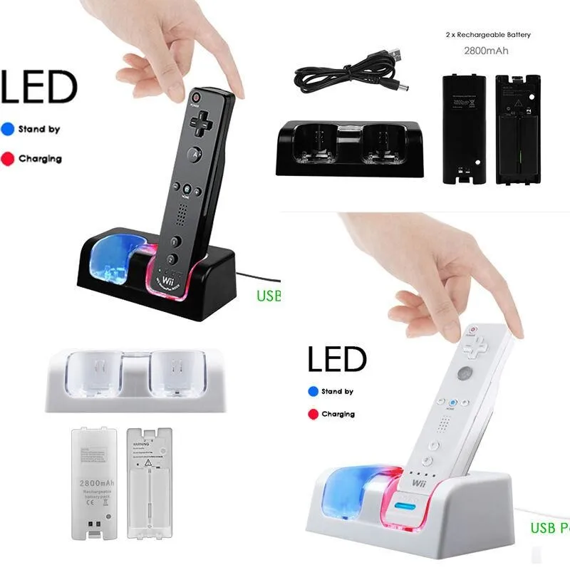 Nabíjačka Pre Wii Batérie Dock Držiak Na Diaľkové Ovládanie Nabíjateľné Batérie Diaľkové Ovládanie Spínač Pre Ovládač Hra Príslušenstvo