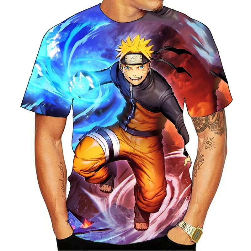 Naruto Lete Harajuku Cool Tričko 3d vytlačené T Shirt Japonské Anime Legrační Karikatúra T-shirt Streetwear Hip Hop Top Tees Muž