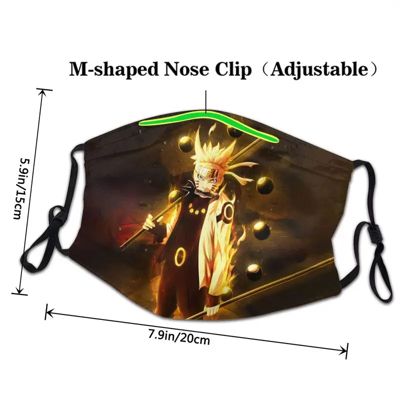 Naruto Shippuden Šesť Cesta Sage Mode, Umývateľný Úst Tvár Masku Mužov Anime Živej Anti Haze Prachotesný Maska Respirátor Utlmiť