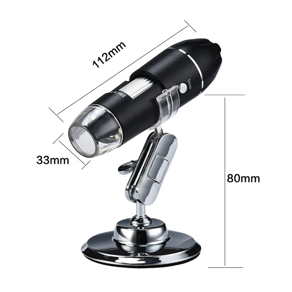Nastaviteľné 1600X 1080P USB Digitálny Mikroskop Elektronické Stereo USB Kameru Endoskopu 8 LED zväčšovacie sklo Microscopio so Stojanom