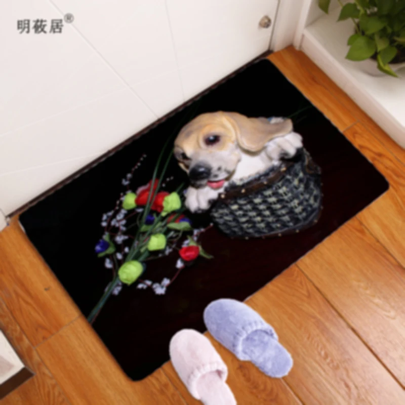 Navádzacie Prichádzajú Nové Dvere, Rohože pre Vstupné Dvere Charakter 3D psov zvierat Vzor Koberce Obývacia Izba Prachu Dôkaz Podložky Home Decor