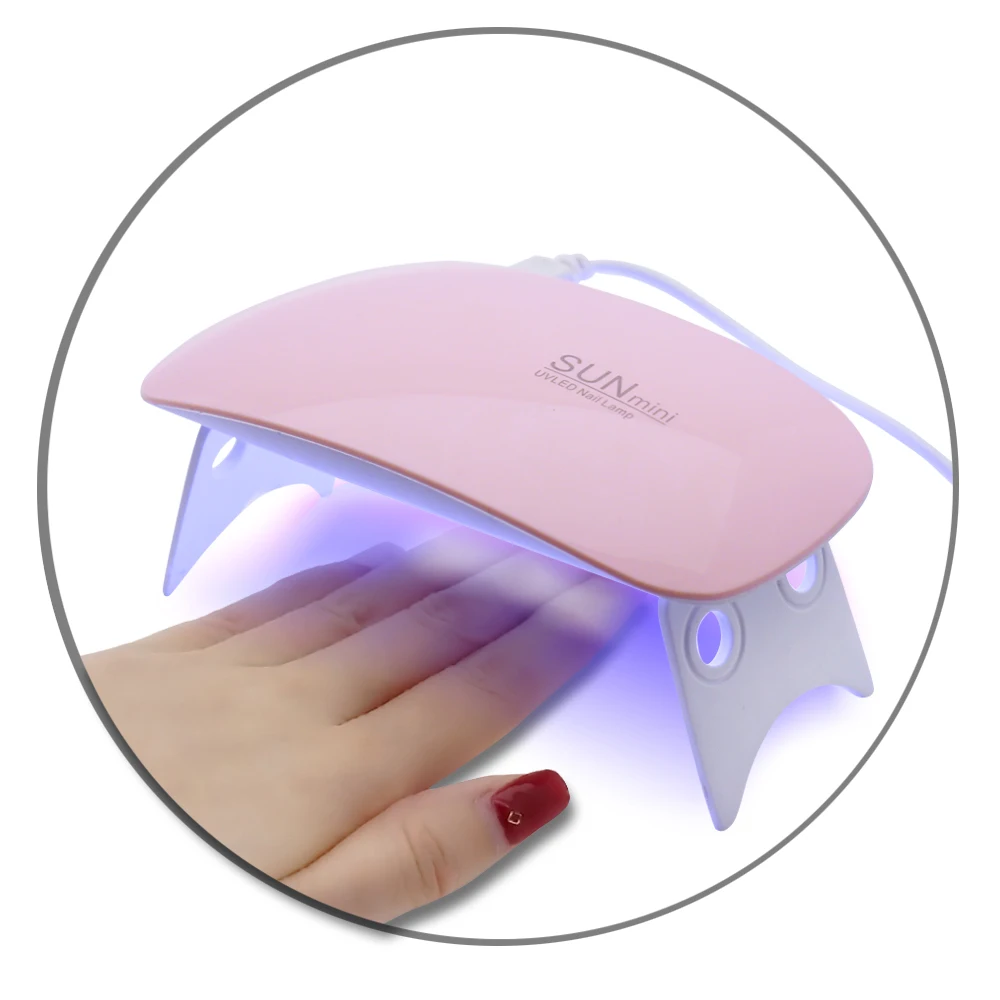 Nechty na Vlasy 6W Prenosný Mini Ružová Biela LED Lampa na Nechty, Liečiť UV LED na Nechty, Gélové Nechty Nástroje Pre Dar Svetla USB Nabíjanie 45s 60-tych rokov, UV Lampa