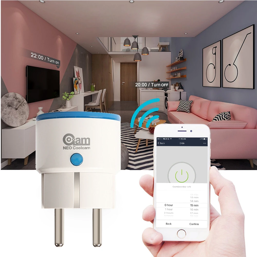 NEO COOLCAM NAS-WR01ZE Z-wave Plus Inteligentný Napájací kábel EÚ Zásuvky Smart Home Automation Alarm Systém domov