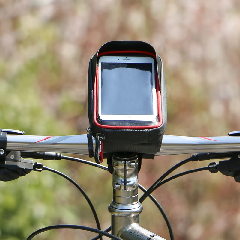 Nepremokavé cyklistické tašky Predné Koleso na Bicykli Taška na Riadidlá Bike Mobilný Telefón Taška 6