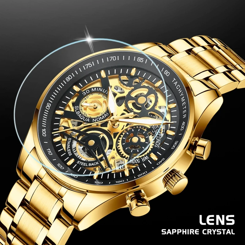 NIBOSI 2020 Nové Zlaté Pánske Hodinky Športové Náramkové hodinky Quartz Luxusné Mužov Svetelný Vodotesné Hodinky Tvorivé Relogio Masculino