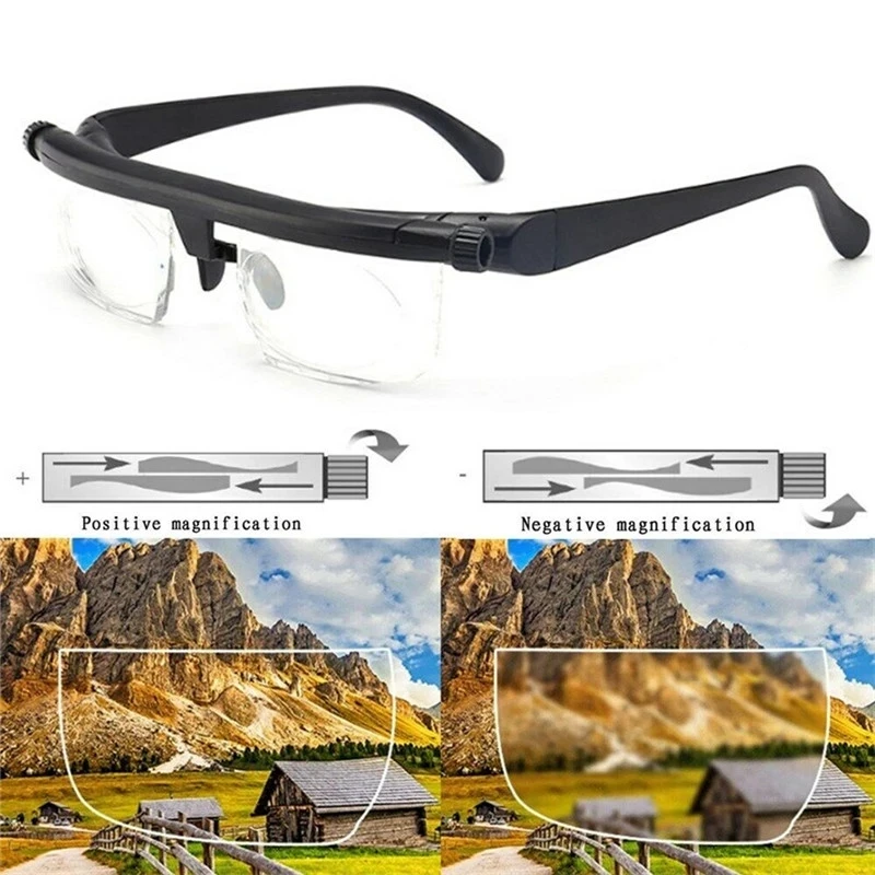NONOR Dvojité Videnie Nastaviteľný Stupeň Okuliare na Čítanie Univerzálny Ohnisková vzdialenosť Korekcie Krátkozrakosti Presbyopia Okuliare -6d až +3D