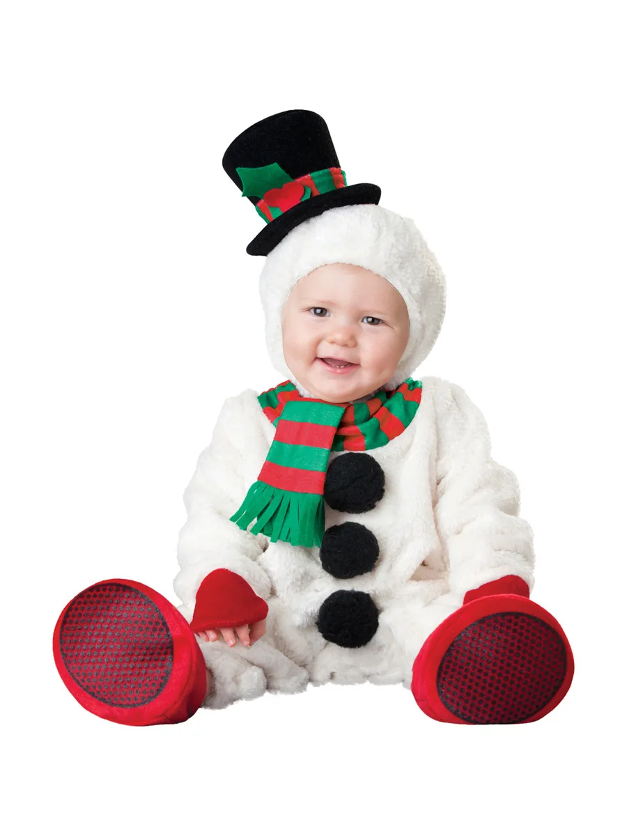 Novorodenca Santa Claus Cosplay Kostým Jar Jeseň Dieťa Jumpsuit Bavlna Dievčatá Chlapci Halloween Snehuliak Oblek