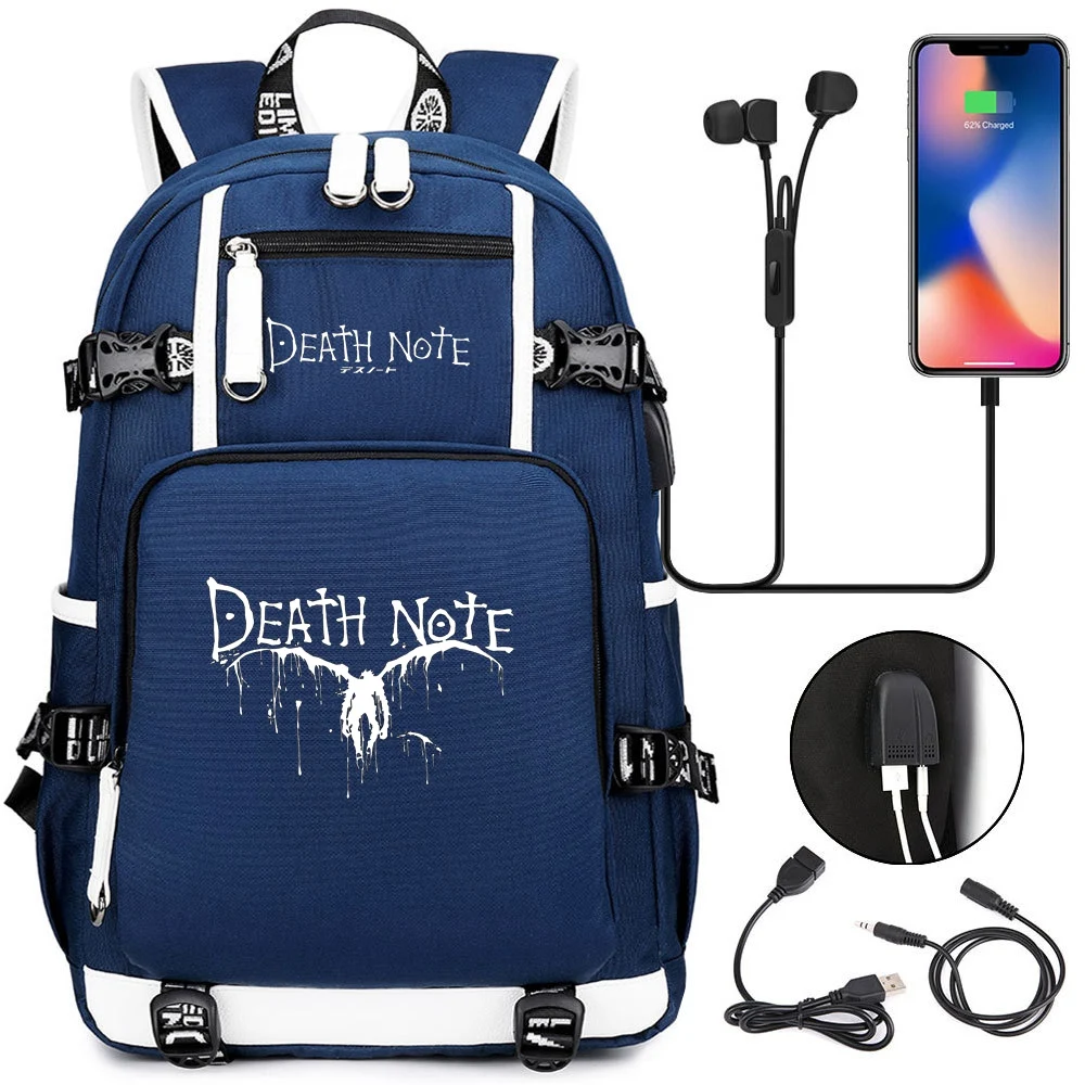 Nové Anime Death Note, USB Batoh Školské Tašky Bookbag Muži Ženy Cestovanie Notebook Tašky cez Rameno Darček