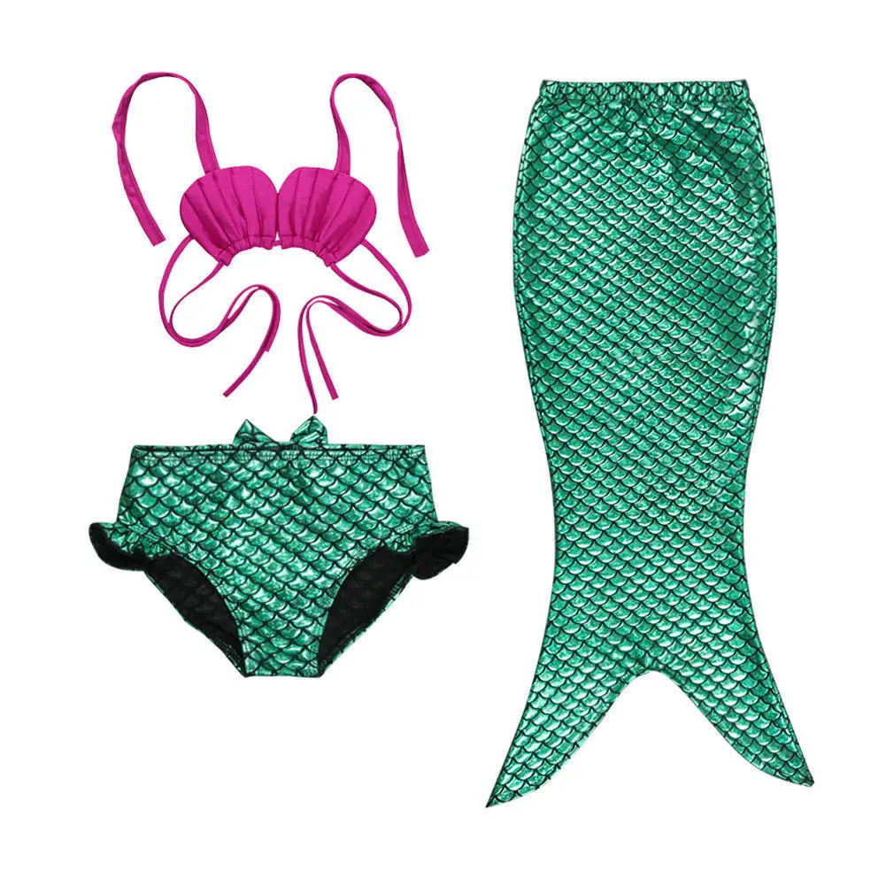 Nové Arrivels Letné Dievča Deti Plavky Morská Víla Chvost Swimmable Bikini Set Kúpanie Oblek, Kostým