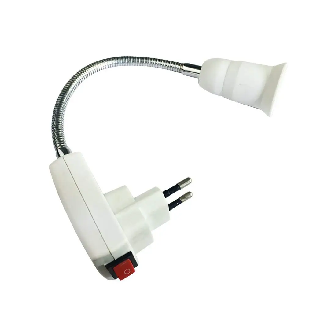 Nové E27 žiarovka žiarovka pätica socket adaptér converter LED lampa base prepínač 40 cm Eú plug