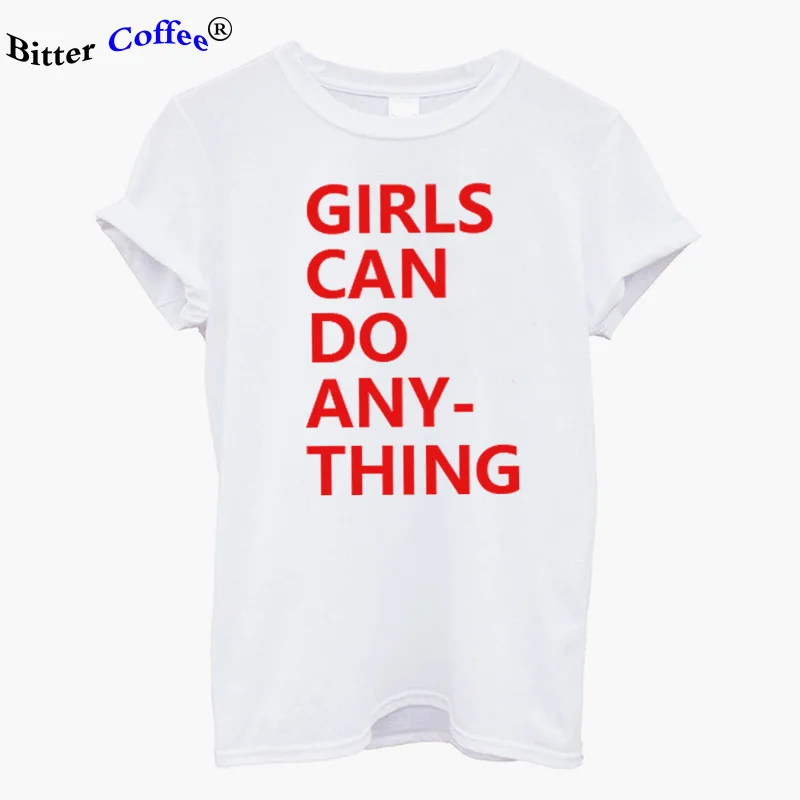 NOVÉ Harajuku GIRLS MÔŽE UROBIŤ nejakú VEC List Vytlačiť T-shirts Ženy VÝKON Bežné tričko Pre Ženy Lady Ženy krátky rukáv Topy