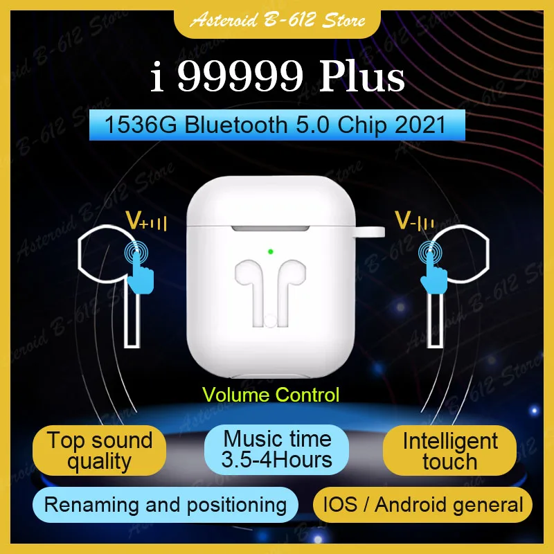 NOVÉ i99999 TWS Plus Bezdrôtové Slúchadlá Air2 Premenovať GPS Bluetooth 5.0 Slúchadlá Ovládanie Hlasitosti Super Bass PK i90000Pro i90000Max TW
