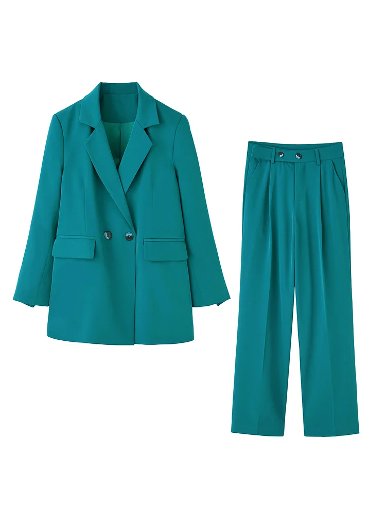 Nové Modré Nohavice Vyhovovali Ženy Office Lady Sako Bunda, Kabát+Nohavice 2 Dielna Sada Žena 2020 Jar Jeseň Bežné Elegantné Obleky, Oblečenie