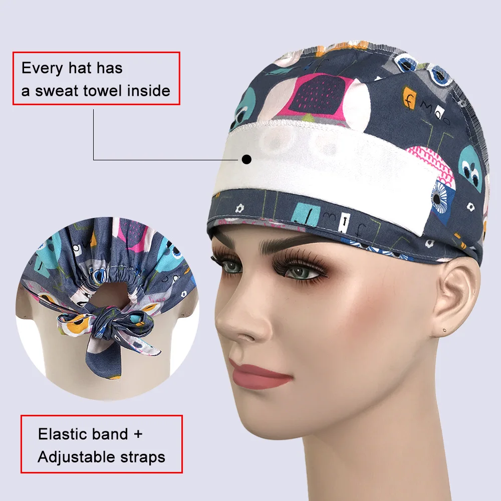 NOVÉ Multicolor bavlna kroviny klobúk nastaviteľné unisex Cartoon tlač čiapky internetový obchod pracovné čiapky Nastaviteľné Peeling, čiapky Vlastné