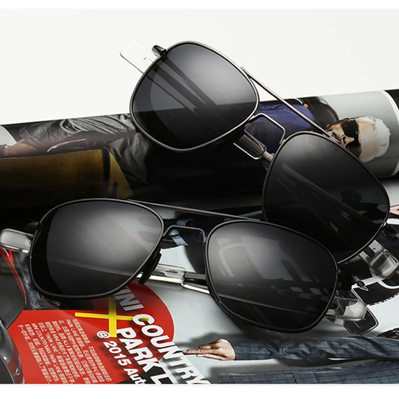 Nové Módne Americkej Armáde VOJENSKÝ Pilot Mens slnečné Okuliare Značky American Optické Polarizované Slnečné Okuliare Oculos De Sol Masculino