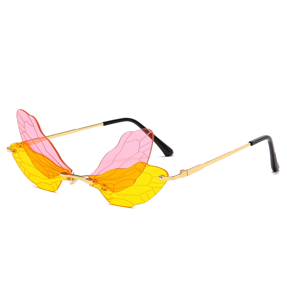 Nové Módne slnečné Okuliare bez obrúčok Dizajn Značky Ženy Vintage Kovový Motýľ, Slnečné okuliare Luxusné Okuliare UV400 Odtiene Okuliare Oculos