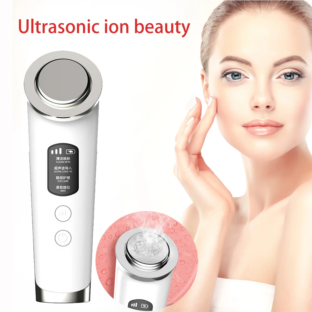 Nové Ultrazvukové Import Ion Beauty Nástroj EMS Výťah Firma Tvár, Čistiť Omladenie Starostlivosť o Oči Vibračná Masáž Domáce použitie KÚPEĽNÉ Zariadenia