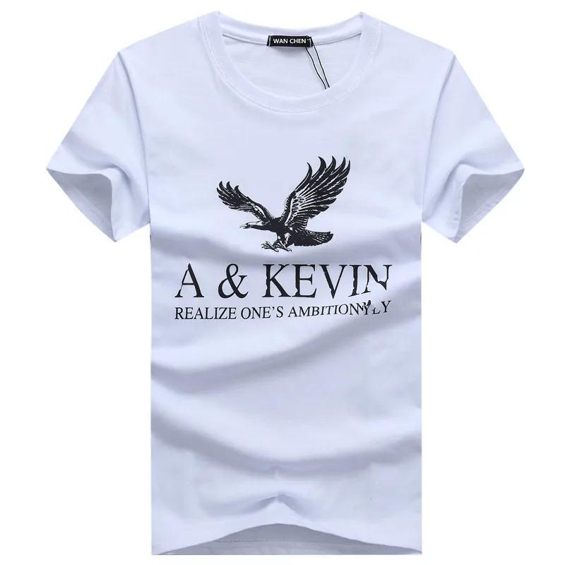 Nové Čistej bavlny Krátke značky T Shirt pánske, veľkosť Tričko Slim Fit Módne Eagle Vytlačené t-shirt mužov plus Veľkosť S-5XL