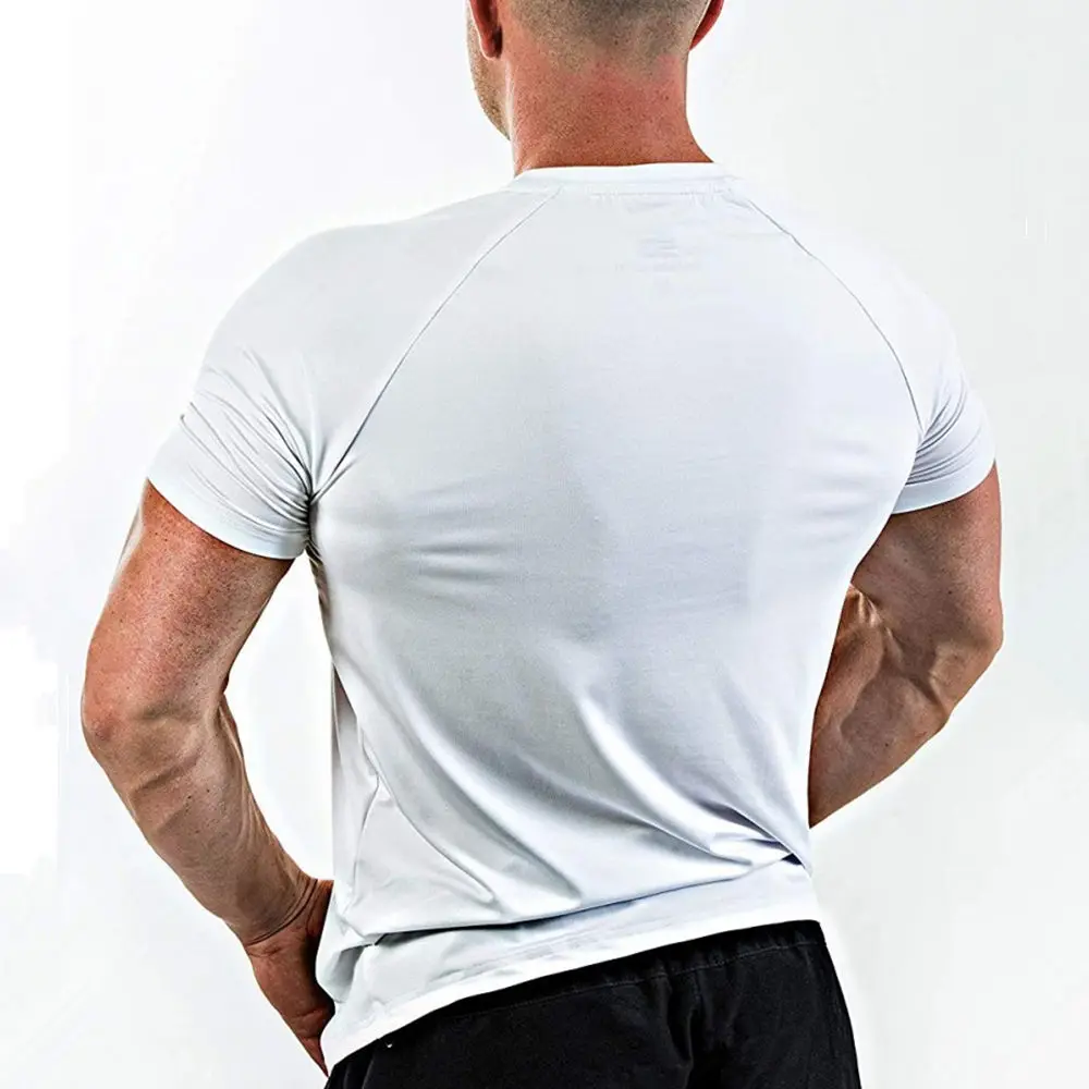 Nový Beží Šport T-shirt Mens Chudá Rýchle suchých Dresov Gym Fitness Tréning Superelastic Tee Topy Muž Jogging Cvičenie Oblečenie