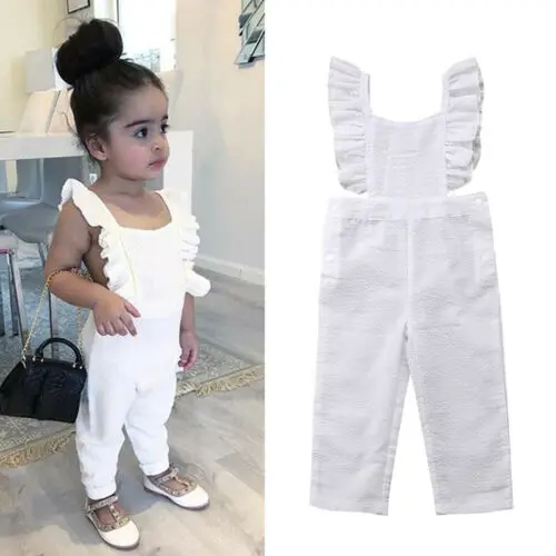 Nový Dizajn Baby Girl Romper Bežné Pevné Batoľa Bavlna Jumpsuit Playsuit Lete Backless Šaty Bez Rukávov Letné Deti Romper