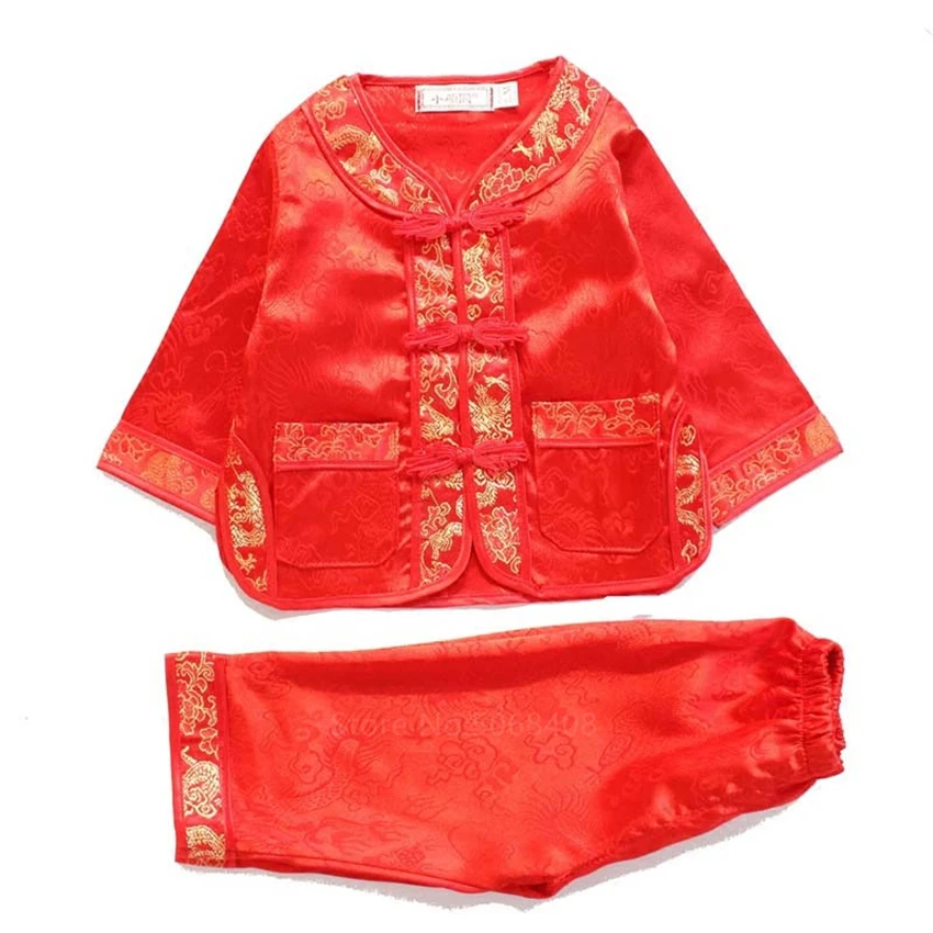 Nový Rok Tradičnej Čínskej Kostým Tang Oblek pre Chlapcov, Dievčatá Jarný Festival Slávnostné Detské Oblečenie Výšivky, Tlače, oblečenie pre voľný čas
