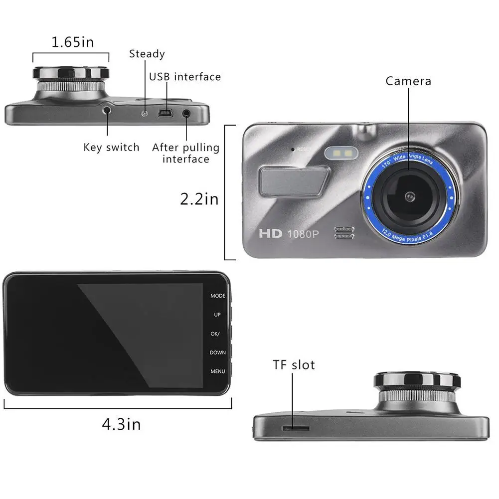 Nový Typ Auta DVR 2 Kamery Objektív 4.0 V Dash Fotoaparát, Dual Objektívom S Spätné Kamery videokamery Auto Registrator Dvr Dash Cam