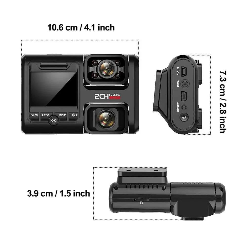 Nový upgrade 360-stupňový panoramatický 4K 2160P, WIFI, GPS, Duálny objektív auta DVR Sony IMX323 snímač HD nočné videnie fotoaparát záznamník