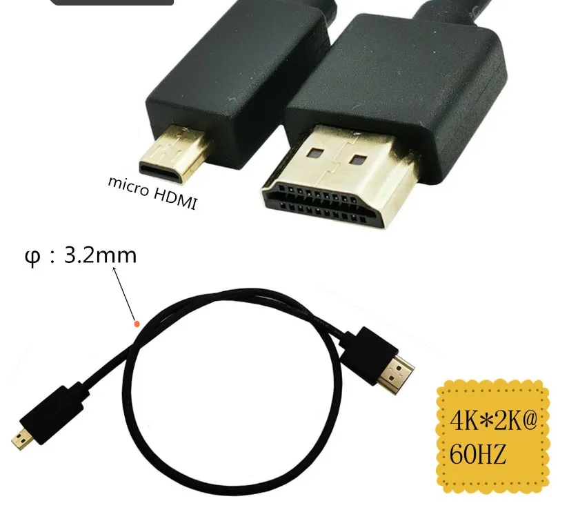 OD 3.0 mm Super Mäkké, Tenké Micro Mini HDMI Typu C samec na HDMI Káble a Mini HDMI samec Kábel 2k*4k hd @60hz Ľahké Prenosné