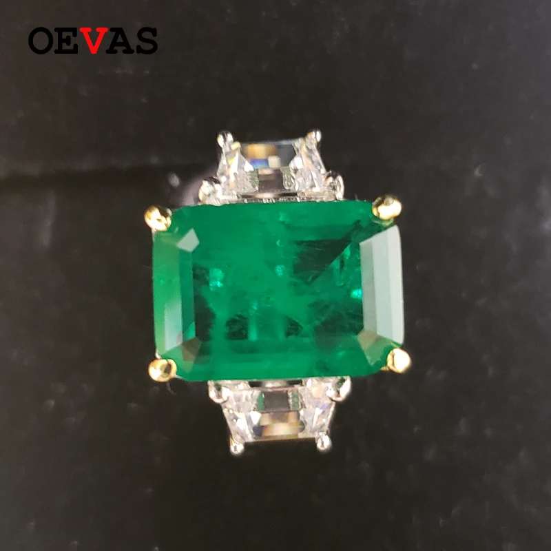 OEVAS Pevné 925 Sterling Silver Krúžky ForWomen Vytvorené Moissanite Emerald Drahokam Diamanty Strany Jemné Šperky Veľkoobchod