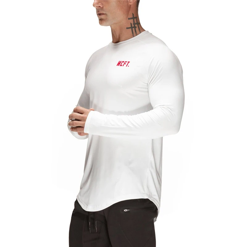 Oka Quick Dry Fit T Shirt Muž Šport Dlhý Rukáv T-Shirt Beží Tričko Fitness, Tenis Mens Futbal Dres Telocvični Oblečenie Športové