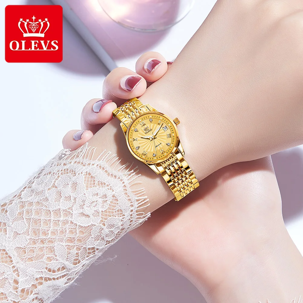 OLEVS Ženy Hodinky Luxusné Zlaté Automatické Hodinky Vodotesné Módne Dámy Mechanické Náramkové hodinky Darčeky Pre Ženy Relogio Feminino