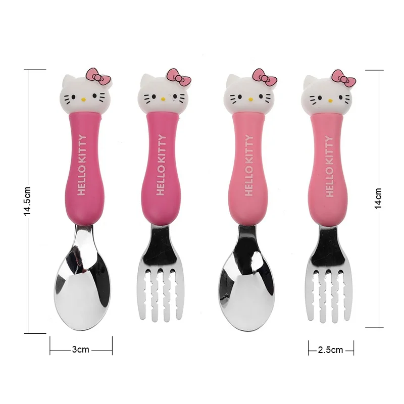 Originál Značky Autentické Hello Kitty Jedálenská Vidlička, Lyžica Deti Riad Roztomilý Kreslený Model Grip Lyžica Set Deti Narodeninám