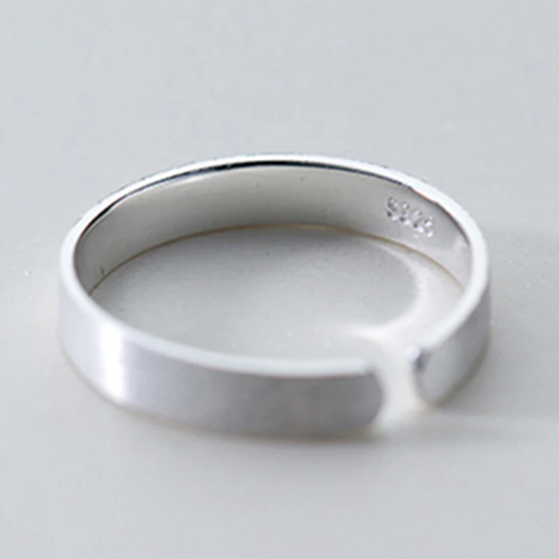 Originálne 925 Sterling Silver Minimalistický Matný Otvoriť Prstene Pre Ženy Jednoduché Fashion Party Šperky