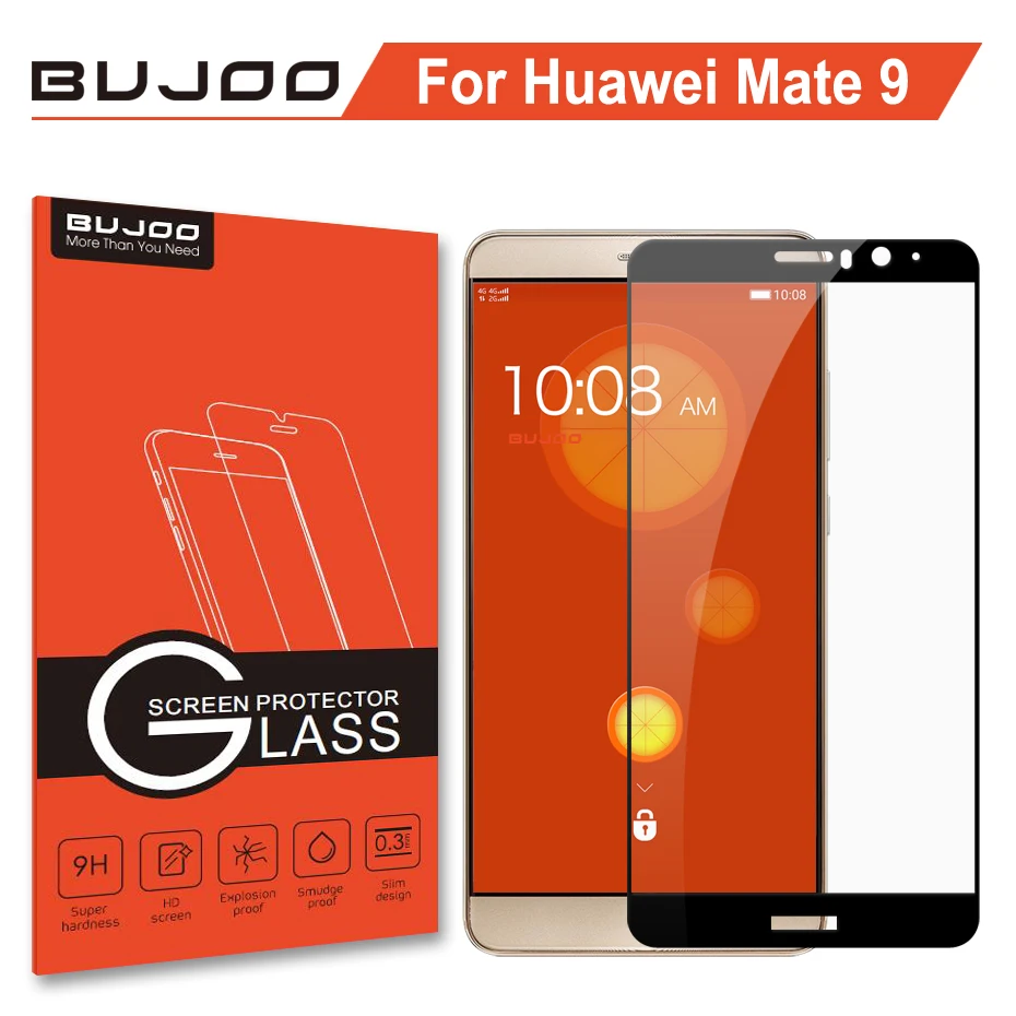 Originálne BUJOO 2.5 D 0,3 mm 9H Úplné Pokrytie Tvrdeného Skla Pre Huawei Mate 9 Screen Protector Mate9 Ochranný Film