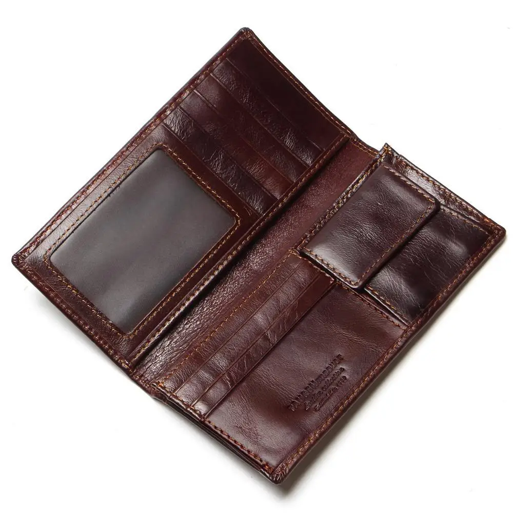 Originálne Kožené pánske Peňaženky Novo Bifold RFID Blokovanie Peňaženka Pre Mužov Ochrany Kreditnej Karty Cowhide Zips Dlhé Kabelku