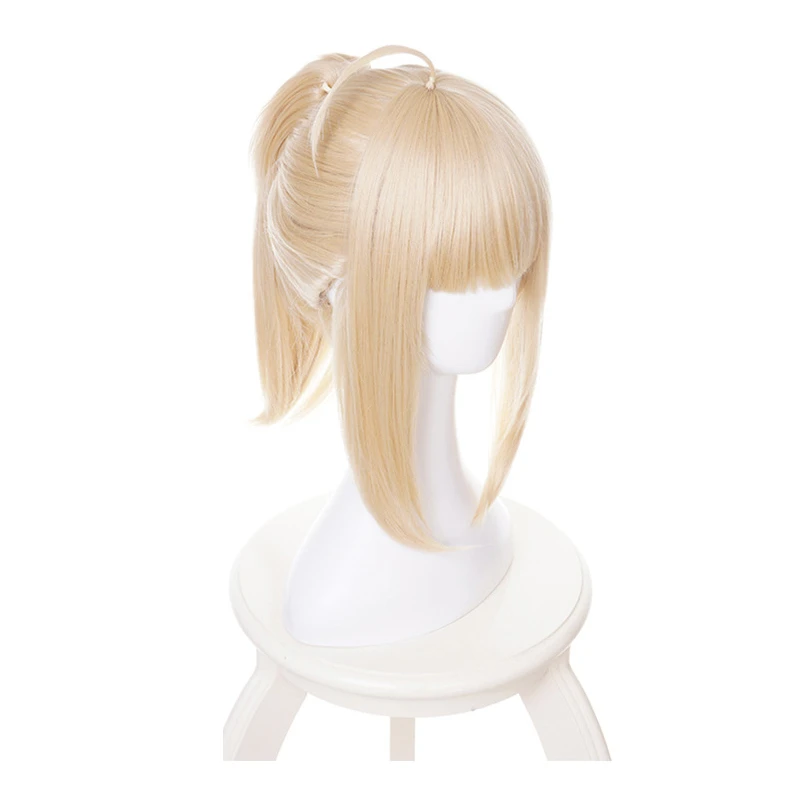 Osud Pobyt Noc Saber Lily Cosplay Parochňa Blond Horsetail Syntetické Vlasy, Parochne Anime Halloween Kostým Fgo Kostým Hrať Parochne