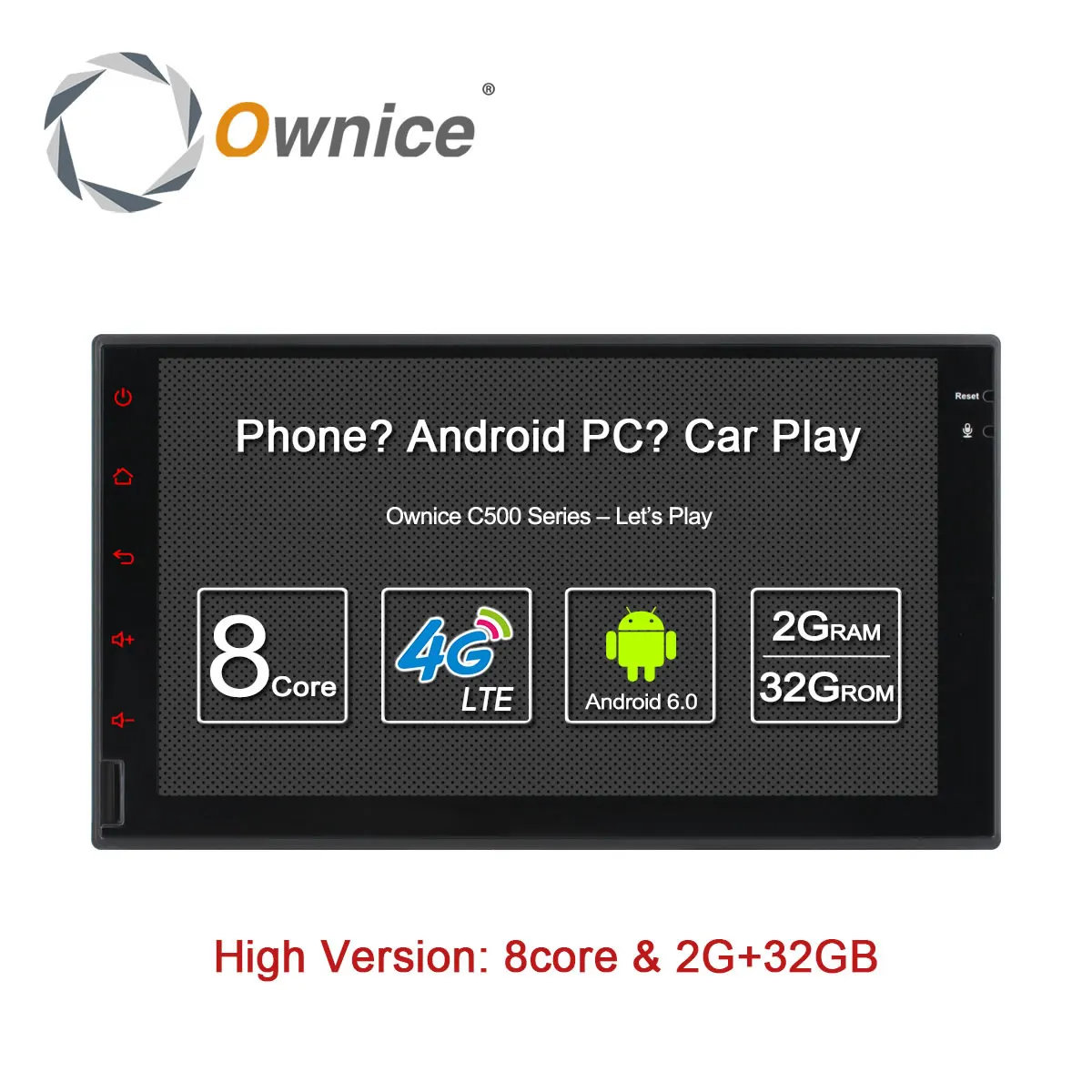 Ownice C500 Univerzálny 2 din Android 6.0 Octa 8 Jadro Auto DVD prehrávač, GPS, Wifi, BT, Rádio BT 2 GB RAM, 32 GB ROM 4G SIM LTE Siete