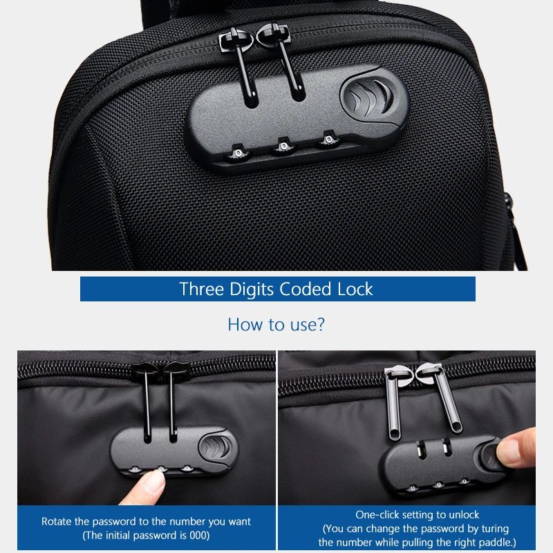 OZUKO Crossbody Tašky Mužov RivetAnti-theft Messenger Taška cez USB Hrudníka Pack Krátky Výlet Vodu Odpudzujúce Módna Taška cez Rameno