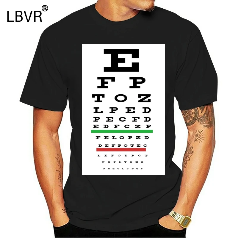 Očný Test Chart Jedinečný Optometry T-shirt