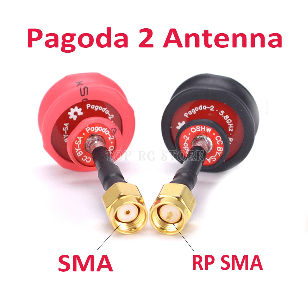 Pagoda 2 pagoda-2 5.8 GHz FPV Anténa vysielača SMA & RP-SMA Konektor Konektor pre RC FPV Racing Drone Racer 2 ks