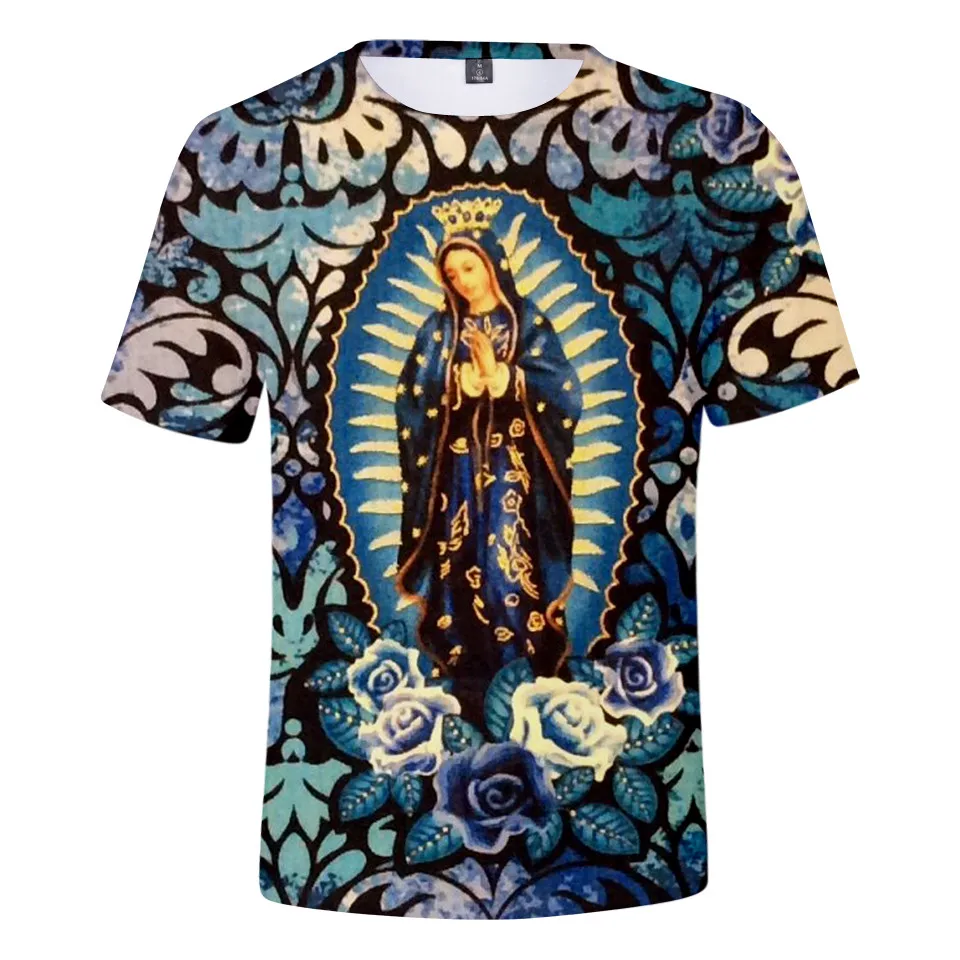 Panna Mária Z Guadalupe Panny Márie Katolíckej Mexiko Najvyššej Kvality Bežné tričko mužov lete crewneck-t-shirt harajuku tričko oblečenie