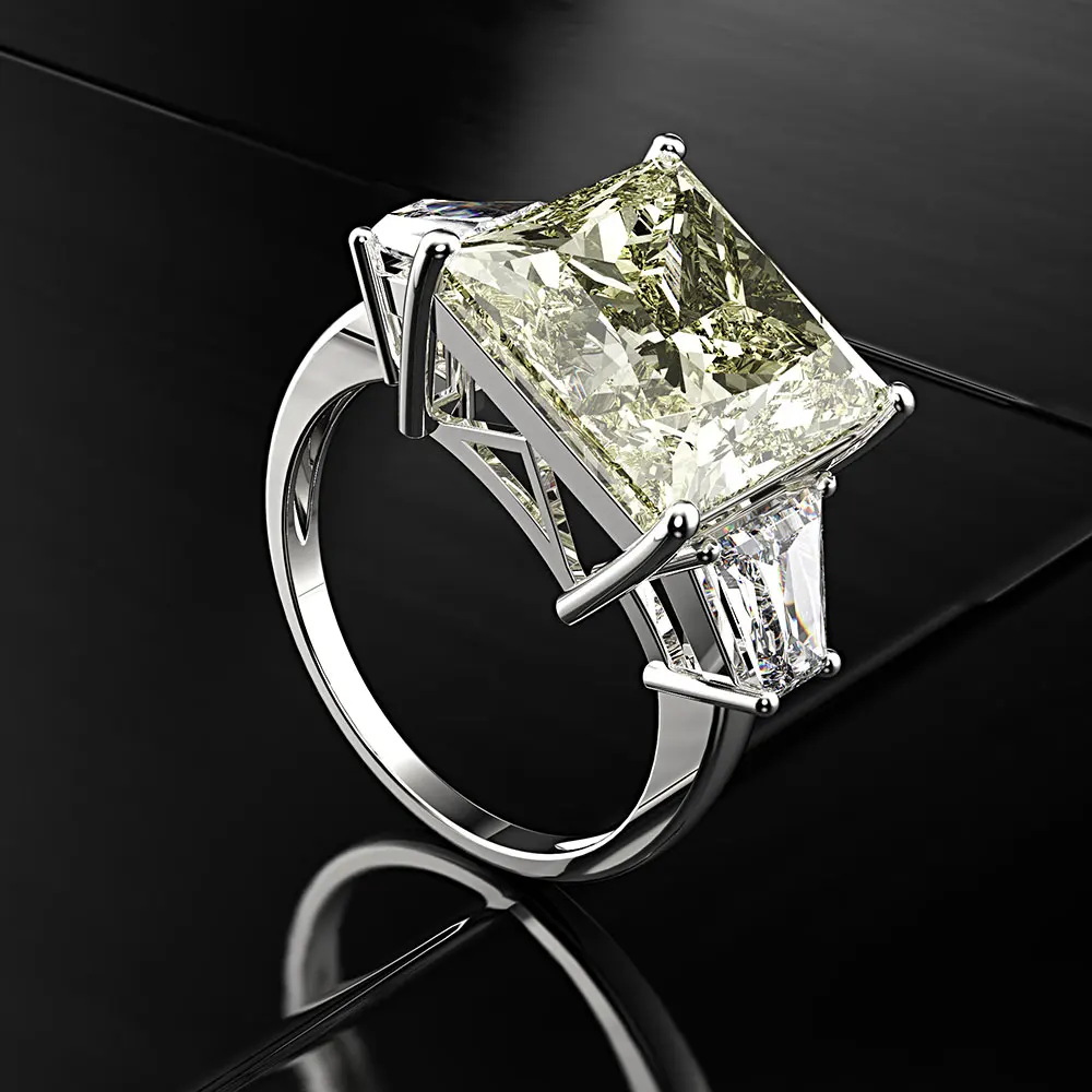 PANSYSEN Pure 925 Sterling Silver Ring 12x12MM Akvamarín Drahokam Svadobné Party Prst Prstene Pre Ženy, Jemné Šperky Darček