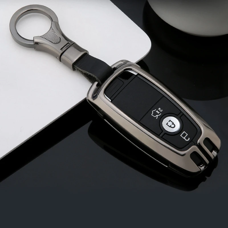 Pcmos 2019 Nové Smart Key Black Podiel Zliatiny Kľúča Vozidla puzdro Pre FUSION 2017 2018 Ford Fob Shell Hliníkové puzdro Držiteľ