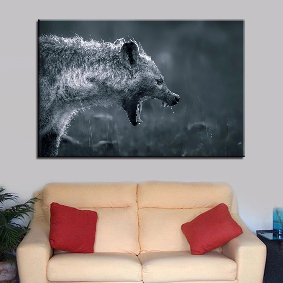 Plagáty Rám HD Vytlačené Moderného Maliarstva Obývacia Izba 1 Panel Zvierat Hyena Modulárny Obrázok Wall Art Domáce Dekorácie Na Plátne